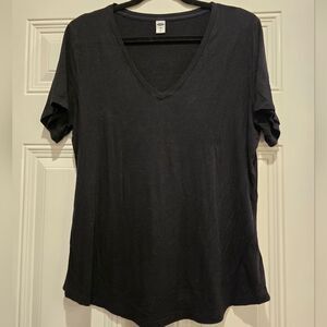 Old Navy Black Short Sleeve V-Neck Shirt, Size L